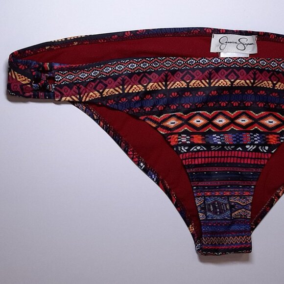 NEW Jessica Simpson Cherokee Queen Spice Bikini Bottom Womens Size Large Red - Picture 4 of 12